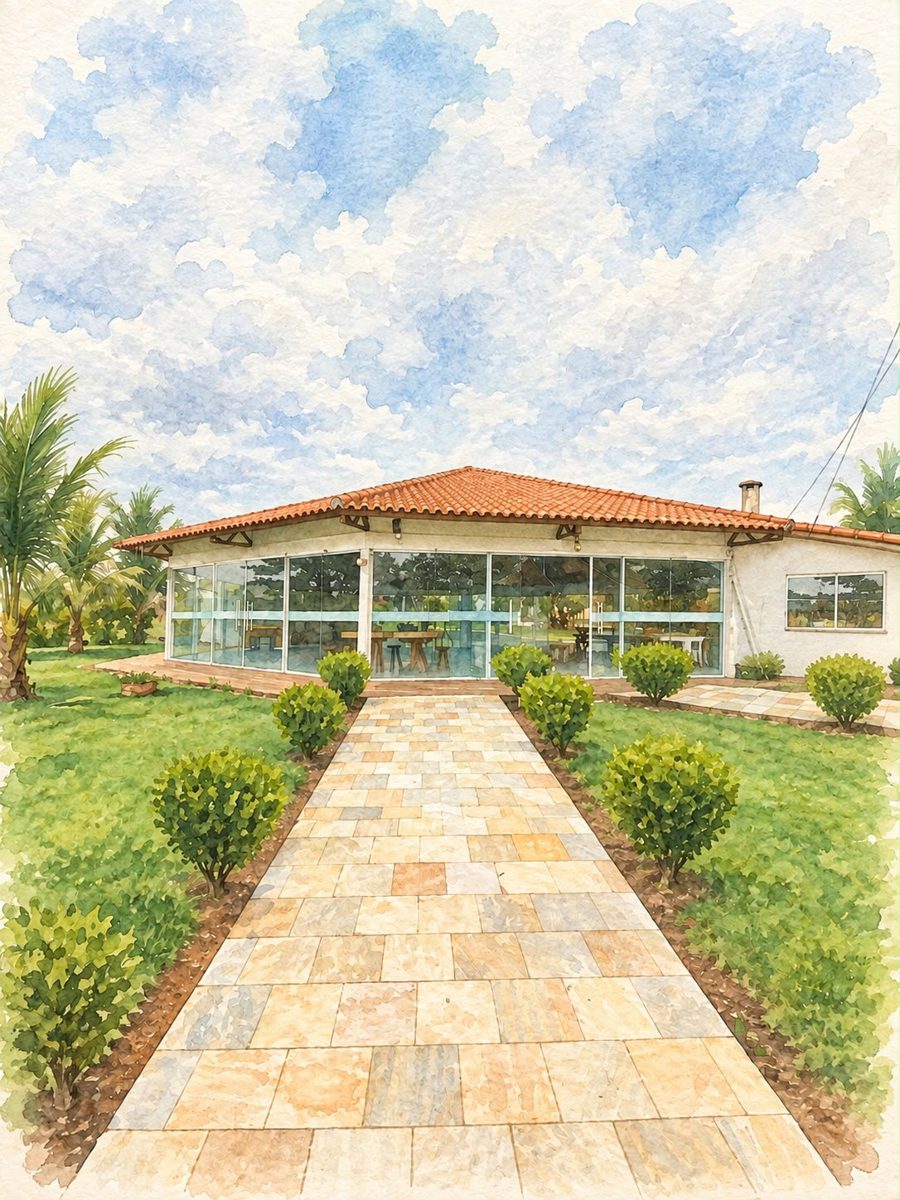 Aquarela do local da recepção